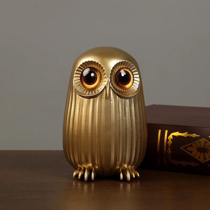 Resin Owl Statue Cute Golden O - огляд і ціна Interior Design Gold