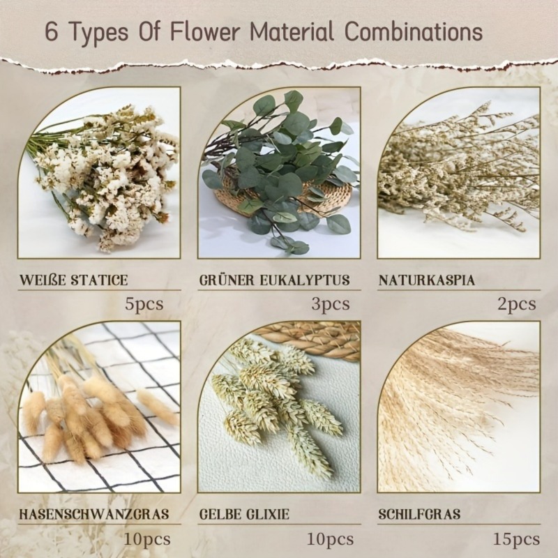 45Pcs Boho Rustic Mixed Dried  - огляд і ціна Dried Pampas Bundle