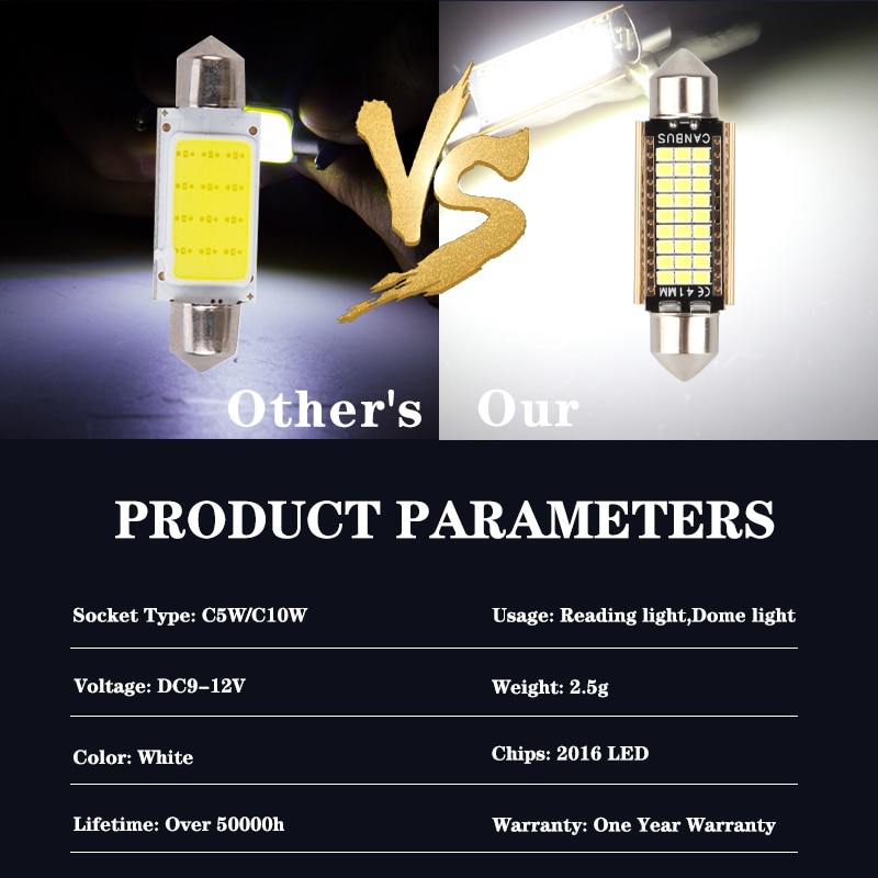 4pcs C5W LED Car Light Bulb 31 - огляд і ціна Interior Design Gold