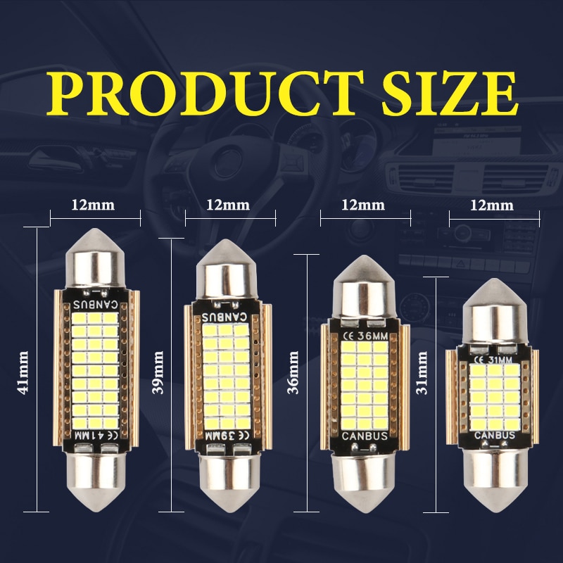 4pcs C5W LED Car Light Bulb 31 - огляд і ціна Interior Design Gold