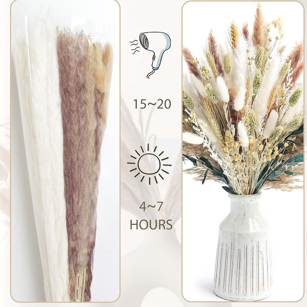 100pcs Dried Pampas Grass Bouq - огляд і ціна Dried Pampas Bundle