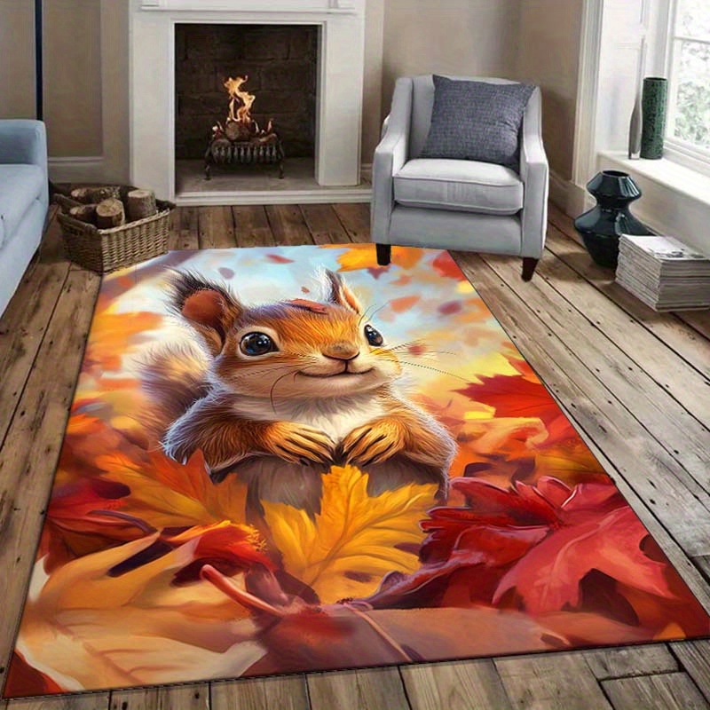 Autumn Squirrel Rug for Cozy L - огляд і ціна Interior Design Living Room Ideas