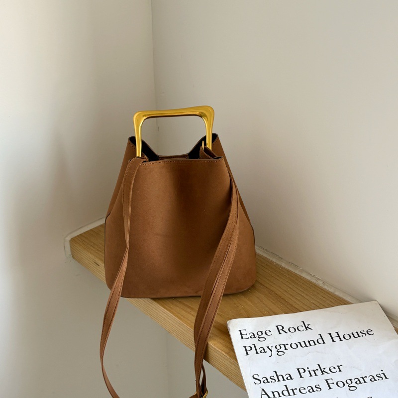 Luxury Suede Bucket Bag Women  - огляд і ціна Interior Design Gold