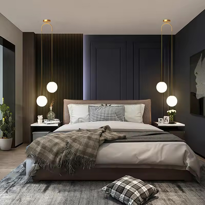 Bedroom Bedside Hanging Pendan - огляд і ціна Interior Design Gold