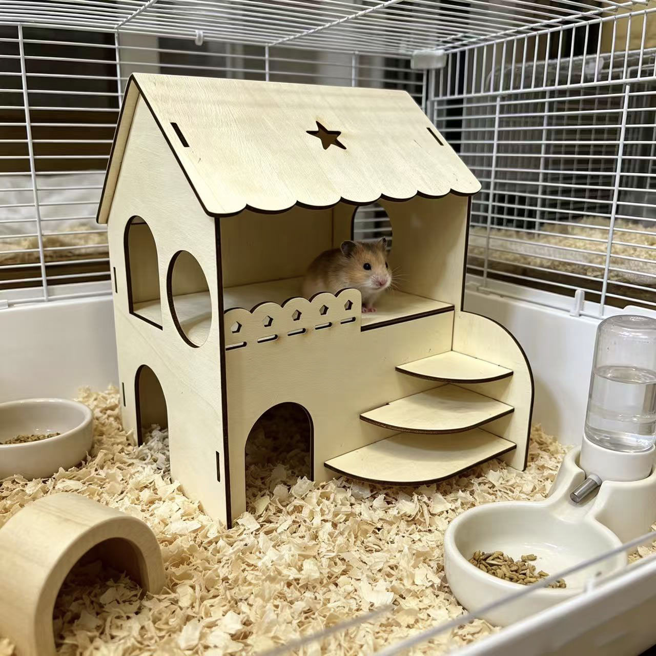 Hamster Two-Story Wooden House - огляд і ціна Interior Design Gold