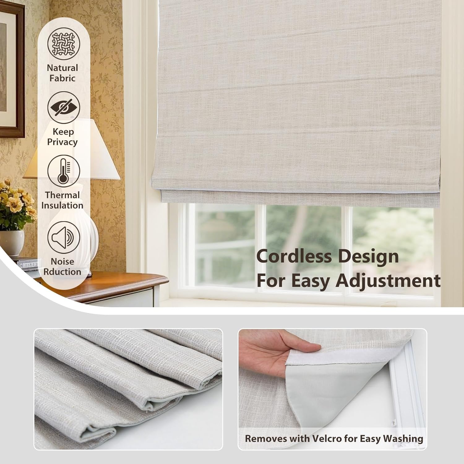 Luxury High Quality Easy to In - огляд і ціна Linen Roller Blind